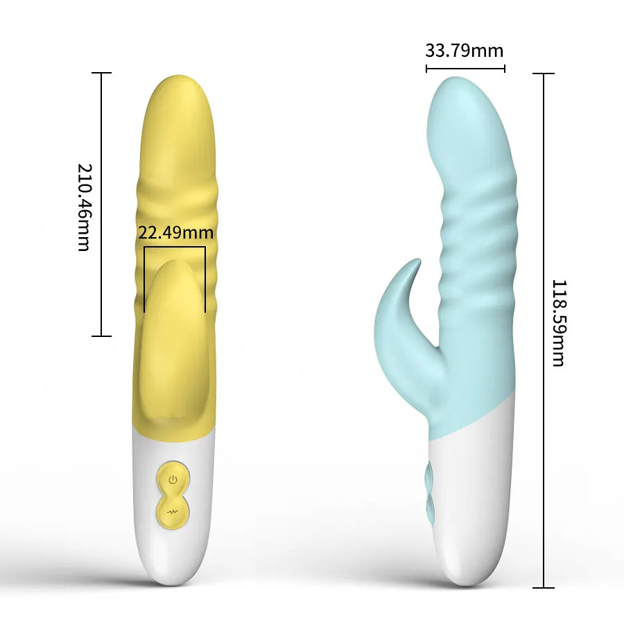 Silikonový vibrátor 21 cm s výstupem na klitoris Pleasure