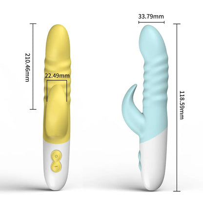 Silikonový vibrátor 21 cm s výstupem na klitoris Pleasure